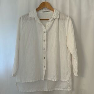 Cut Loose White Linen Blouse XS